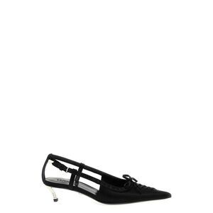 VERSACE Satin rhinestone slingback